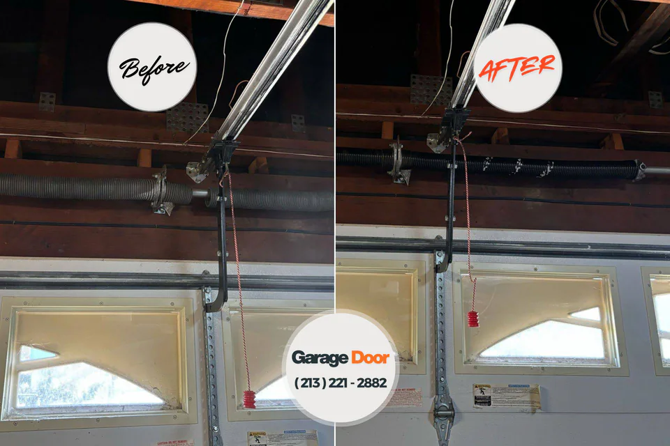 Before and after: garage door repair Georgetown, PA